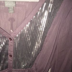 Sheer purple sequin top